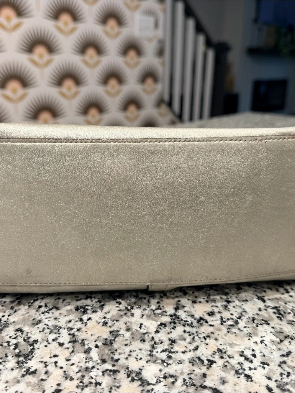 Coach Y2K Metallic Silver Leather Tote Bag